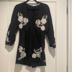 NWT Zara Embroidered Floral Romper, never worn.